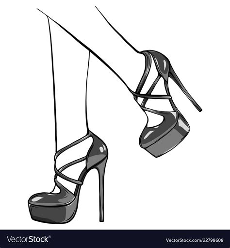 Girls In High Heels Fashion Royalty Free Vector Image