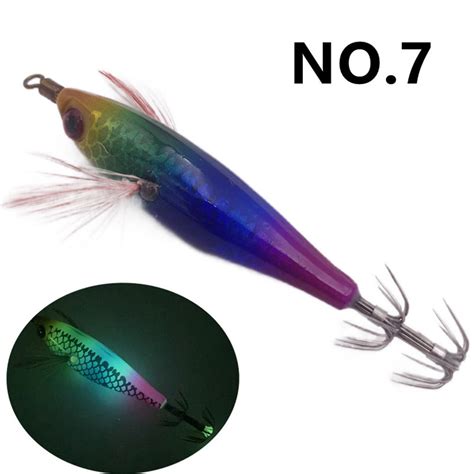 G Cm Fishing Bait Luminous Wooden Shrimp Squid Hook Fake Bait Fish