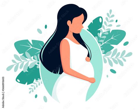 Pregnant Woman Concept Illustration For Pregnancy And Motherhood