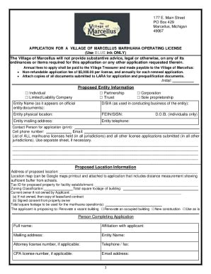 Fillable Online Forms Permits Village Of Marcellus Fax Email Print