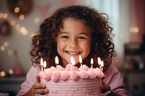premium photo  young girl celebrating  birthday
