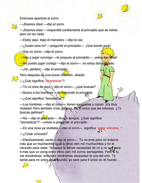 Cuento Principito Fragmento Entonces Apareci El Zorro Buenos