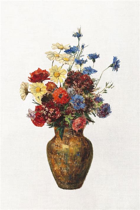 Odilon Redon S Flowers In A Vase Free Photo Illustration Rawpixel