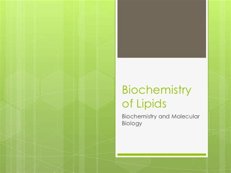 biochemistry of lipids