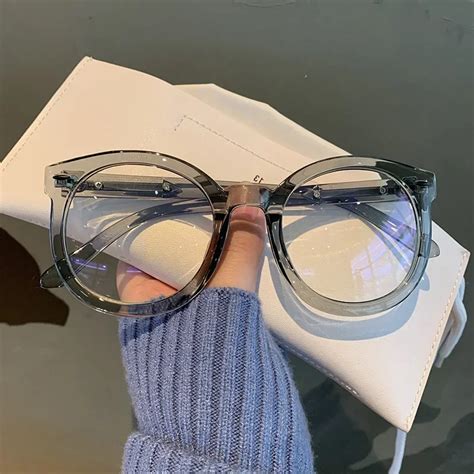 Unisex Big Round Polygon Anti Blue Light Nearsighted Glasses Fashion Men Women Eyewear Finished