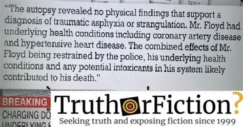 Did George Floyd’s Autopsy Reveal ‘Potential Intoxicants’? – Truth or ...