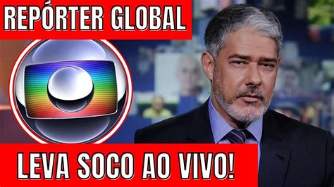 Ao vivo repórter da TV Globo leva soco de homem na rua YouTube