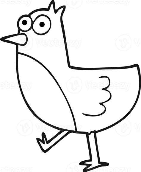 Hand Drawn Black And White Cartoon Bird 45033821 Png