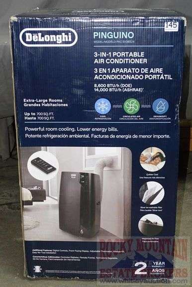 New DeLonghi Pinguino 14 000 BTU Portable Air Conditioner Cools Up To