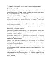 Herramientas Creativas Para La Solucion De Problemas Pdf Un