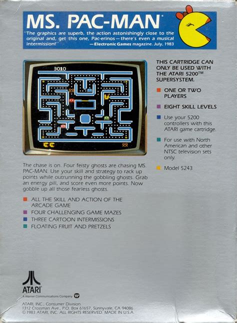 Ms Pac Man Cover Or Packaging Material Mobygames