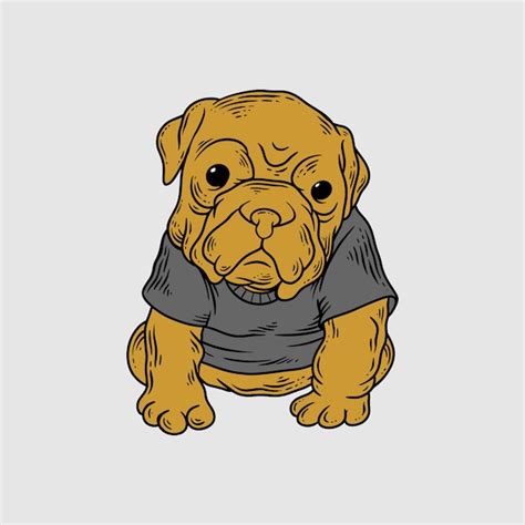 Premium Vector Bad Dog Hand Drawing Style