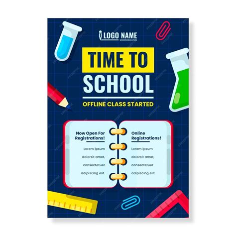 Free Vector Flat Back To School Vertical Poster Template