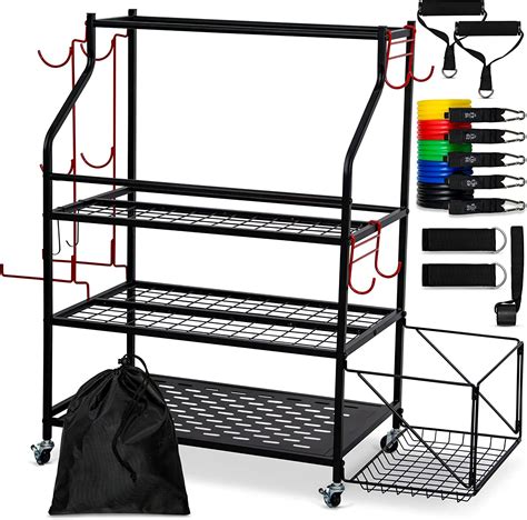 VORVIL Home Gym Storage Rack And Yoga Mat Holder Multipurpose Fitness