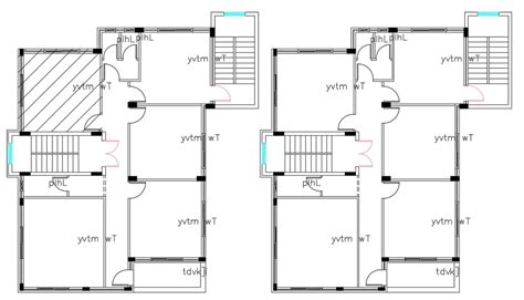 2 Storey Small House Ground Floor And First Floor Plan Dwg File Cadbull ...