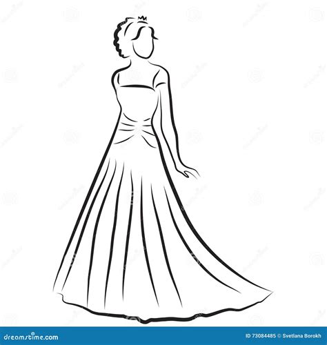 Bride Silhouette Sketch Bride The Bride In A Beautiful Wedding Dress