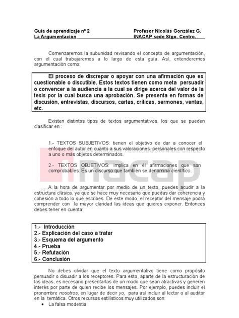 Pdf Gu A De Aprendizaje N Argumentaci N Pdfslide Net