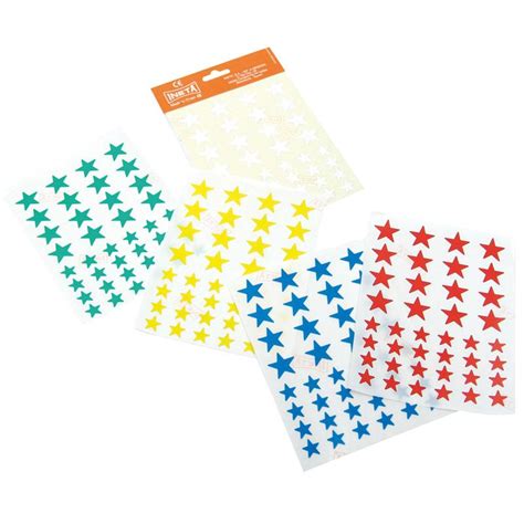 Gomets estrellas de colores 4 láminas Ineta Papelería Dideco