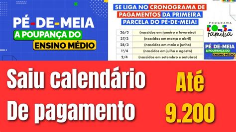 Vai Come Ar O Pagamento Liberado O Calend Rio Do P De Meia M S De