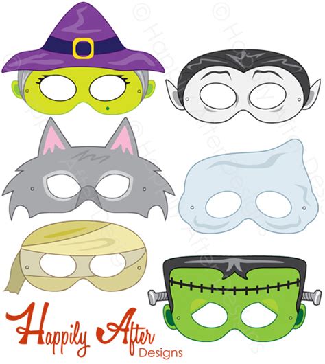 Halloween Monsters Printable Masks Happily After Designs