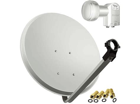 PREMIUMX SAT Anlage 80cm Antenne Opticum Twin LNB 4x F Stecker Sat