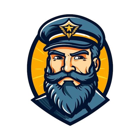 El logotipo de la mascota del Comandante de mensajería Vector Premium