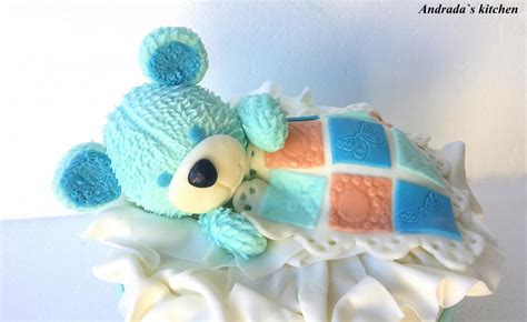 Blue Teddy Bear Cake - CakeCentral.com