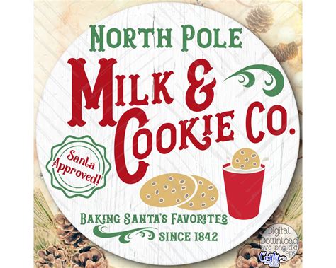 North Pole Milk And Cookie Svg Christmas Svg Files Christmas Etsy