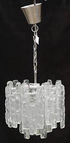 CEILING LAMP Ice Block Chandelier JT Design Kalmar Austria 1960s