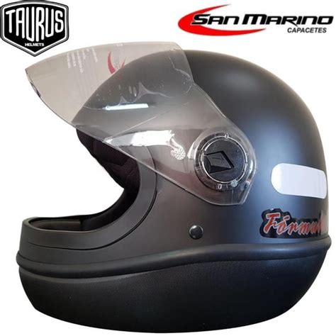 Capacete San Marino Masculino Feminino Preto Fosco Taurus Capacete