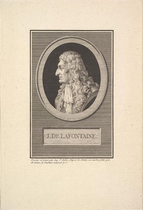 Portrait Of Jean De La Fontaine Drawing By Augustin De Saint Aubin