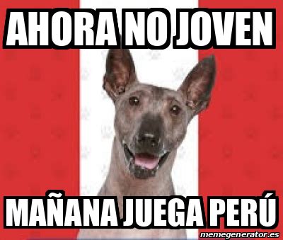 Meme Personalizado Ahora no Joven Mañana juega Perú 32501720