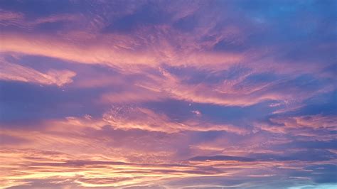 Hd Wallpaper Photo Of Blue Sky Under Golden Hour Evening Sky