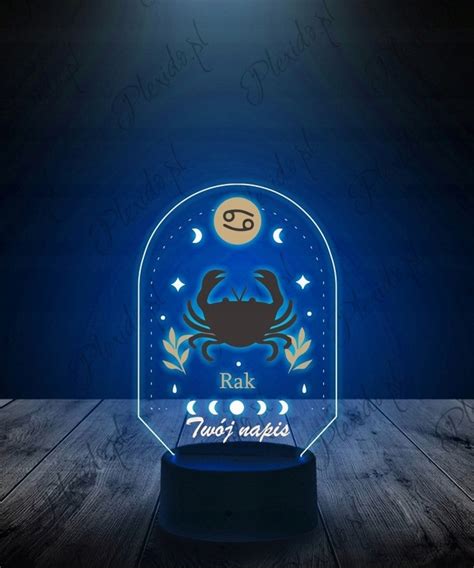 Lampka Na Biurko Uv Znak Zodiaku Rak Led Plexido Plexido Sklep