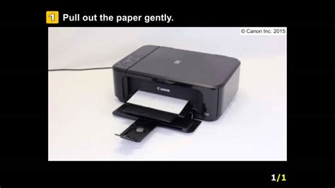 Pixma Mg3620 Removing A Jammed Paper From The Paper Output Slot Youtube