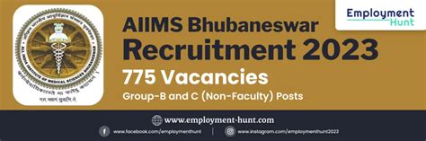 Aiims Bhubaneswar Recruitment 2023 775 Vacancies