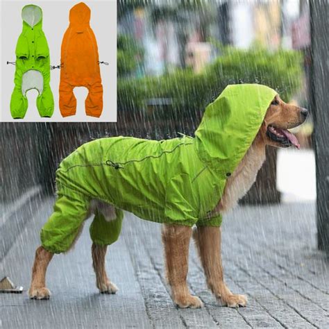 Reflective Pet Dog Raincoat Waterproof Dog Rain Jacket Coat With Hood