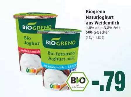 Biogreno Natujoghurt Aus Weidemilch Angebot Bei Markant Prospekte De