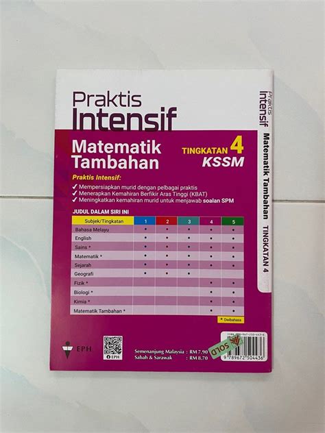 Praktis Intensif Matematik Tambahan Dlp Tingkatan Kssm Hobbies