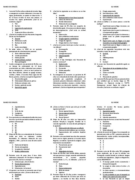 Simulacro Enam Essalud Cirugía Con Claves Pdf Abdomen