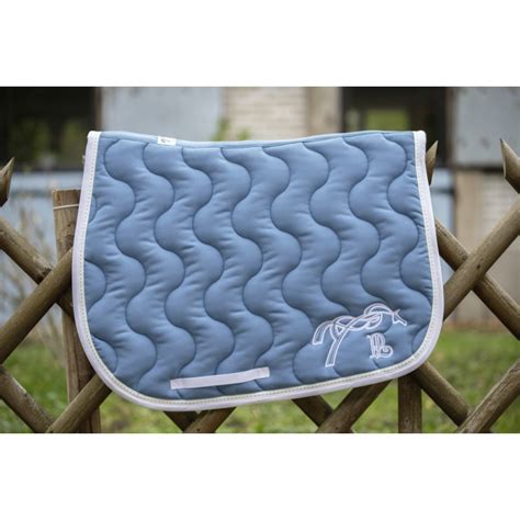 Tapis De Selle Point Sellier Classique Bleu Lagon Blanc