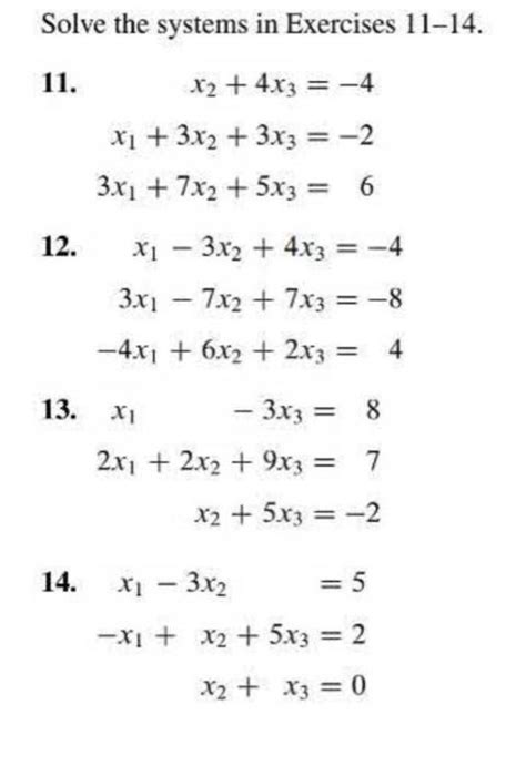 Solved Solve The Systems In Exercises 1114 11 X2 4x3 4 Chegg