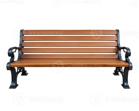 Ai Generated Wooden Park Bench Isolated On Transparent Background