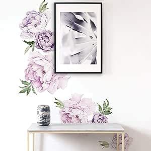 Amazon Simple Shapes Peony Flowers Wall Sticker By Mixed