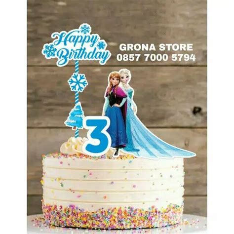 Hiasan Kue Dengan Tema Frozen Topper Cake Frozen Lazada Indonesia