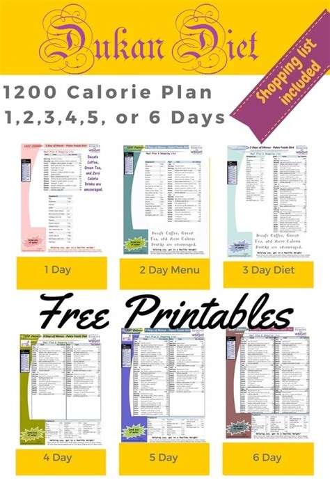 3 Day Diet Menu Plan Printable