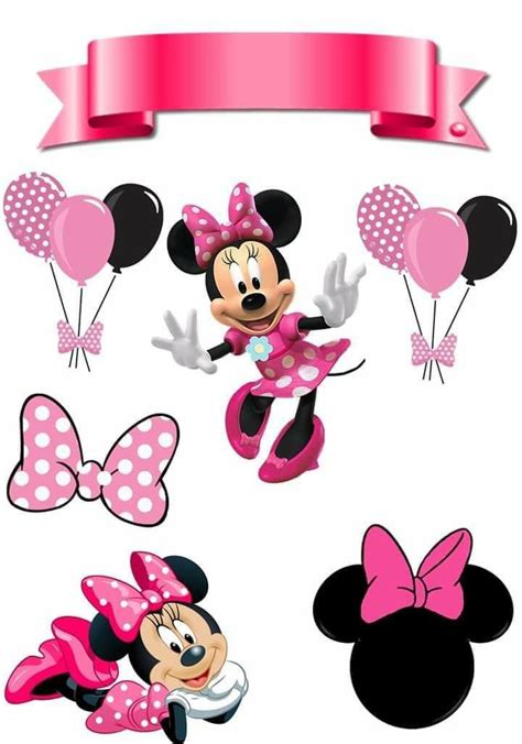 Pin De Maria Cristina Em Topper Convite Minnie Mouse Bolo Minnie