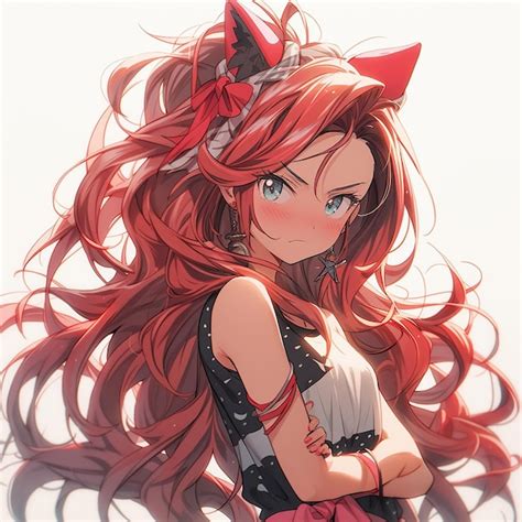 Anime Girl With Red Hair And Red Eyes