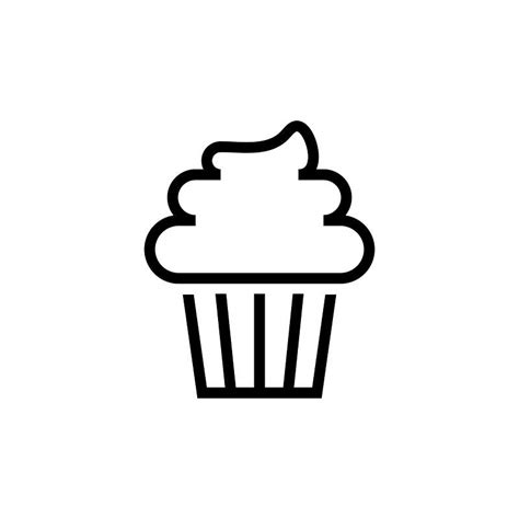 Cupcake With Frosting Icon Vector