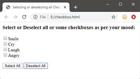 How To Select All Checkboxes Using Javascript Javatpoint